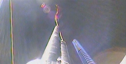 T-REX tether deployment seen from the sounding rocket